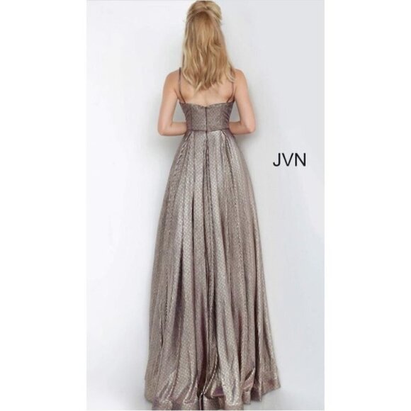NWT JVN Jovani Gold Purple Formal Ball Gown $397 - Picture 3 of 7